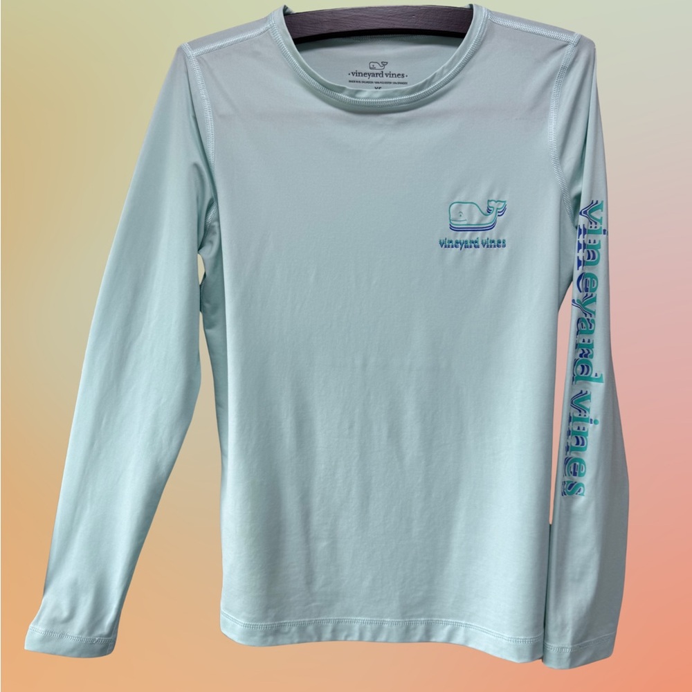 Vineyard Vines - Aqua Long Sleeve Performance Tee - Picture 2 of 3